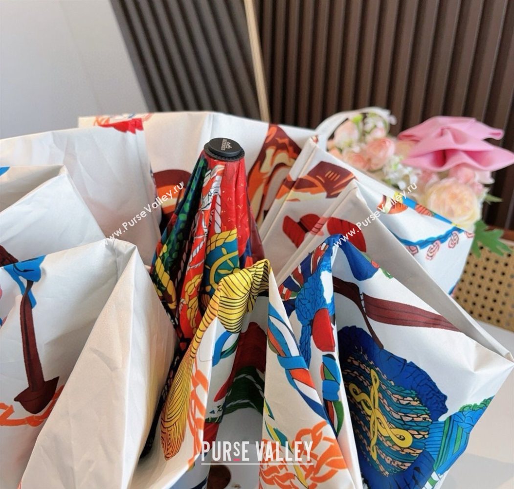 Hermes Knight Umbrella White 2025 0616 (SHI-250616075)