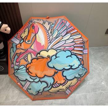 Hermes Flying Horse Umbrella Orange 2025 0616 (SHI-250616079)