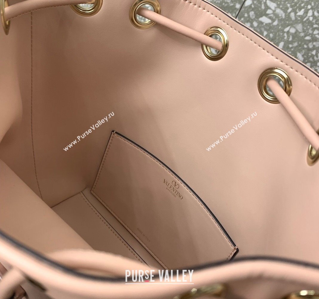 Valentino Calfskin Bucket Bag Rose Nude 2024 0049 (LN-240220070)