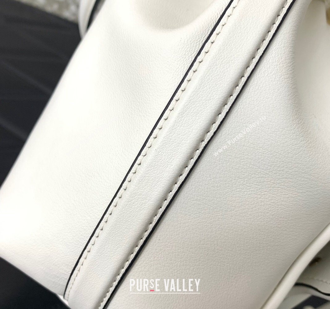 Valentino Calfskin Bucket Bag White 2024 0049 (LN-240220071)