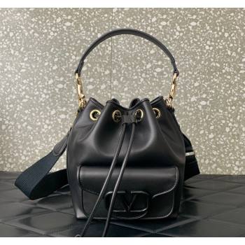 Valentino Calfskin Bucket Bag Black 2024 0049 (LN-240220072)