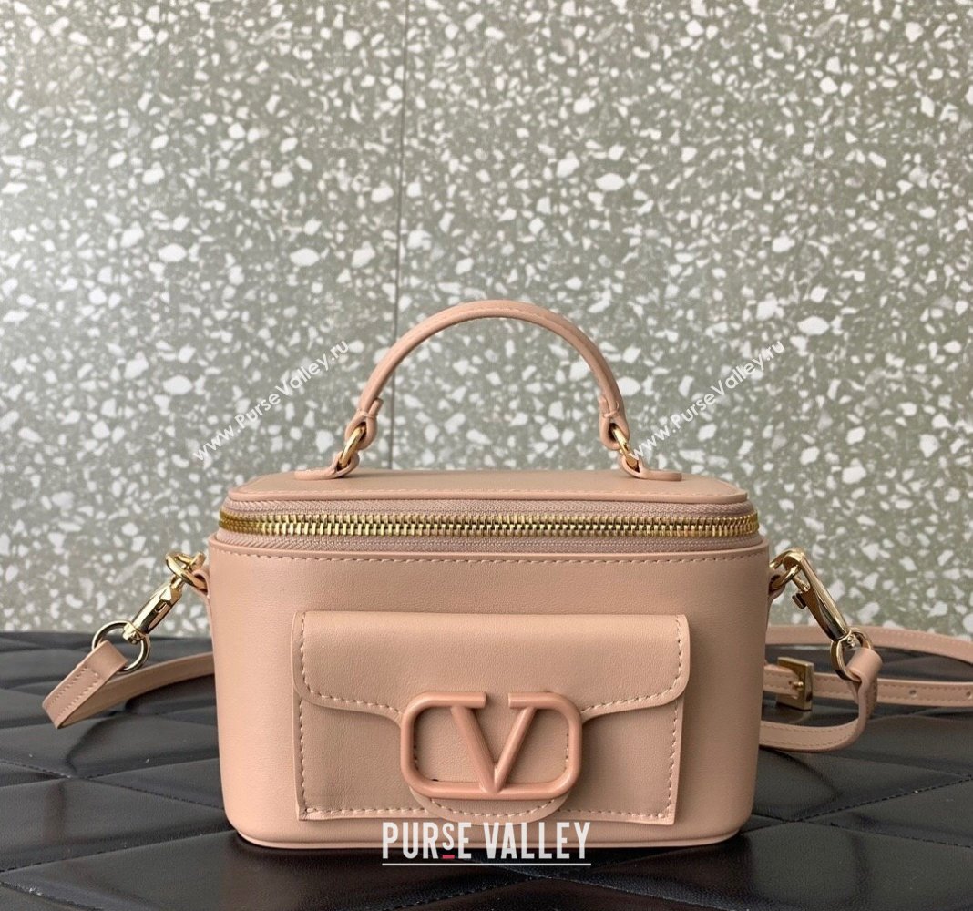 Valentino Mini Loco Handbag in Calfskin Rose Nude 2024 5036 (LN-240220057)