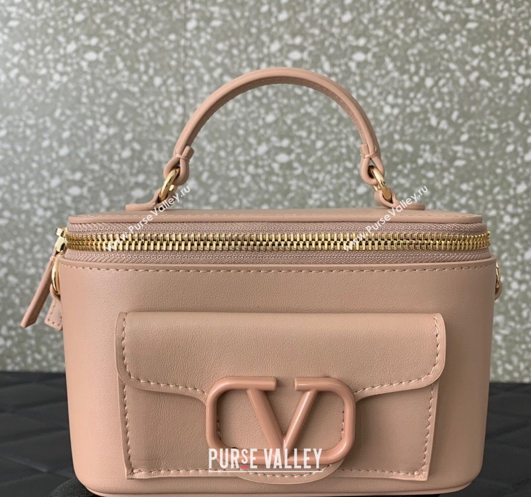 Valentino Mini Loco Handbag in Calfskin Rose Nude 2024 5036 (LN-240220057)