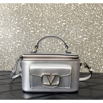 Valentino Mini Loco Handbag in Calfskin Silver 2024 5036 (LN-240220060)