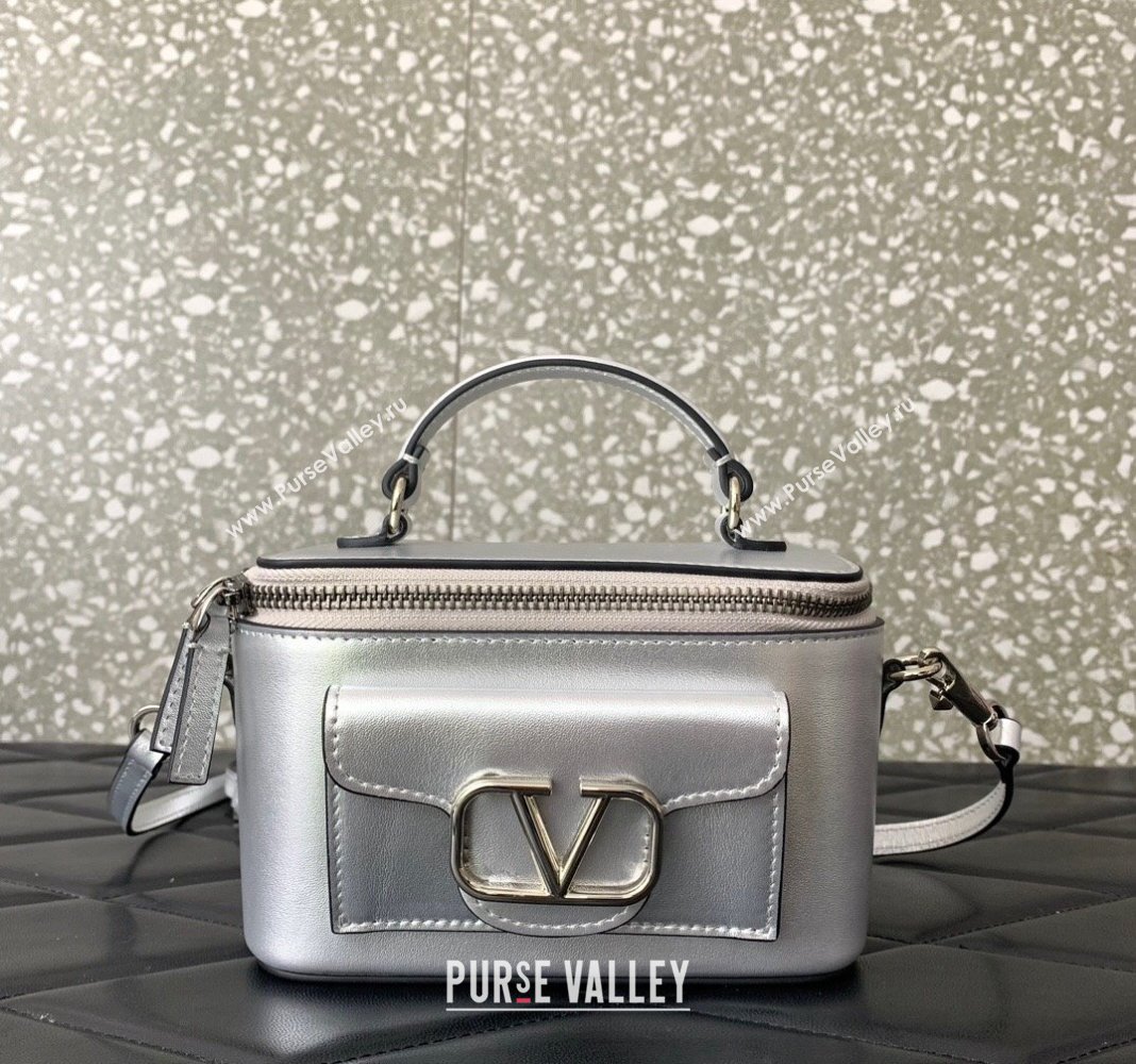 Valentino Mini Loco Handbag in Calfskin Silver 2024 5036 (LN-240220060)