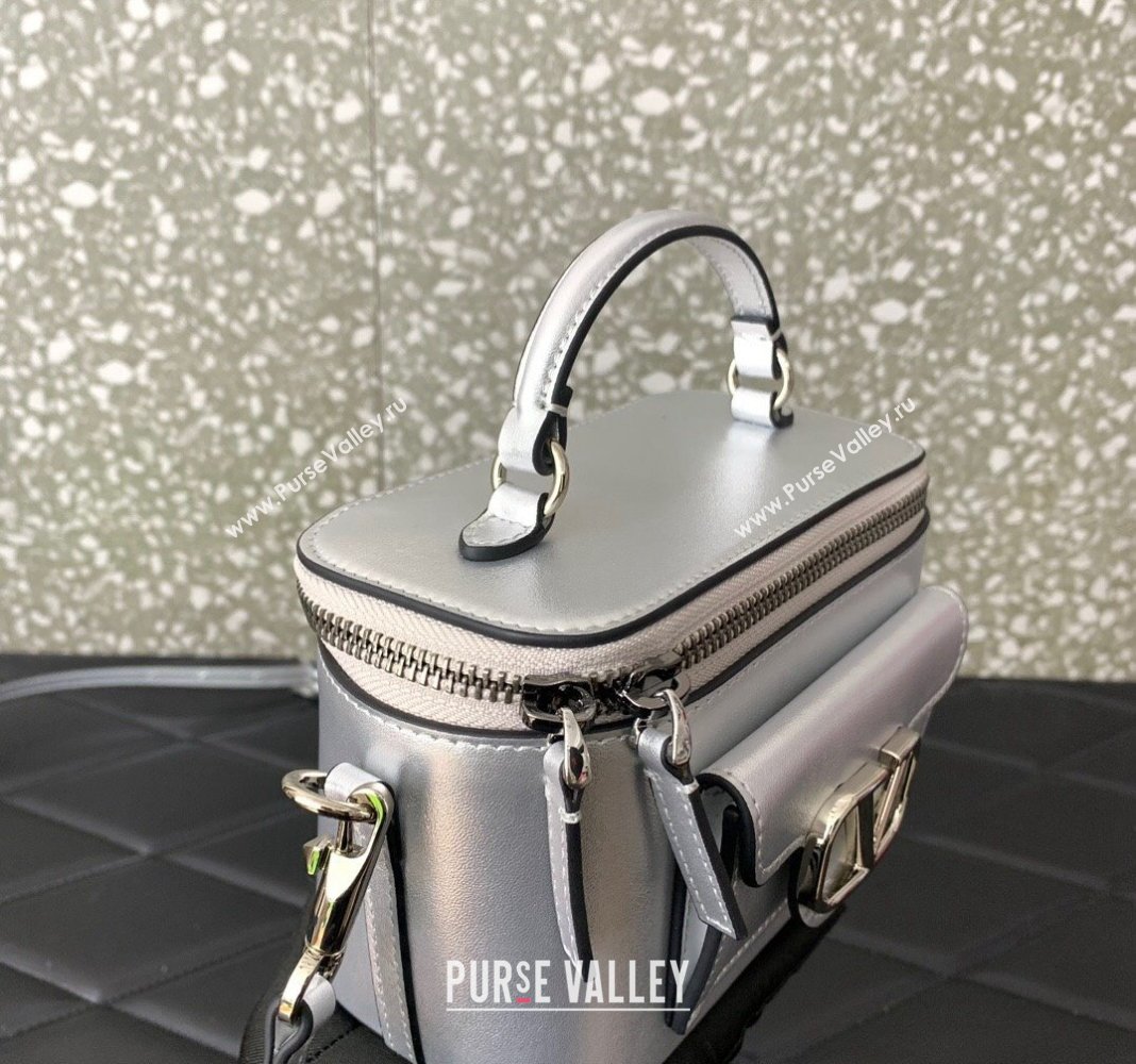 Valentino Mini Loco Handbag in Calfskin Silver 2024 5036 (LN-240220060)