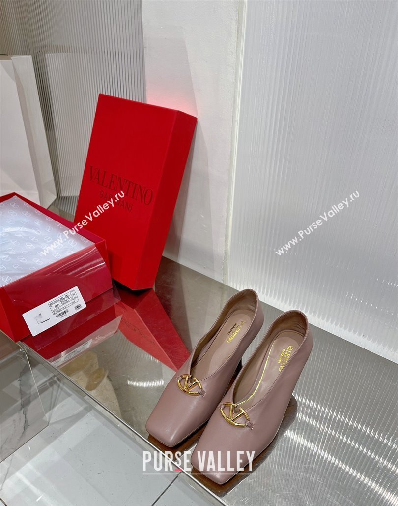 Valentino The Bold Edition VLogo Pumps 6.5cm in Lambskin Nude 2024 0227 (ZN-240227022)