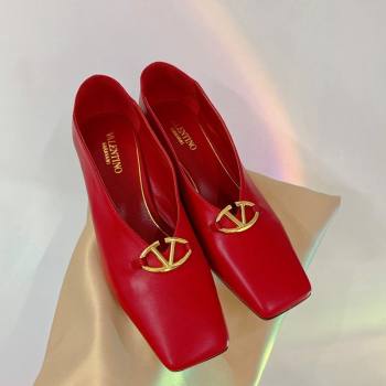 Valentino The Bold Edition VLogo Pumps 6.5cm in Lambskin Red 2024 0227 (ZN-240227024)