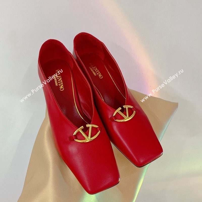 Valentino The Bold Edition VLogo Pumps 6.5cm in Lambskin Red 2024 0227 (ZN-240227024)
