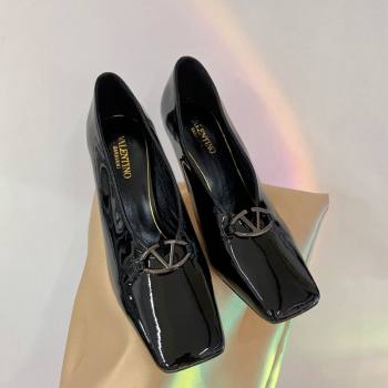 Valentino The Bold Edition VLogo Pumps 9.5cm in Patent Leather Black 2024 0227 (ZN-240227026)