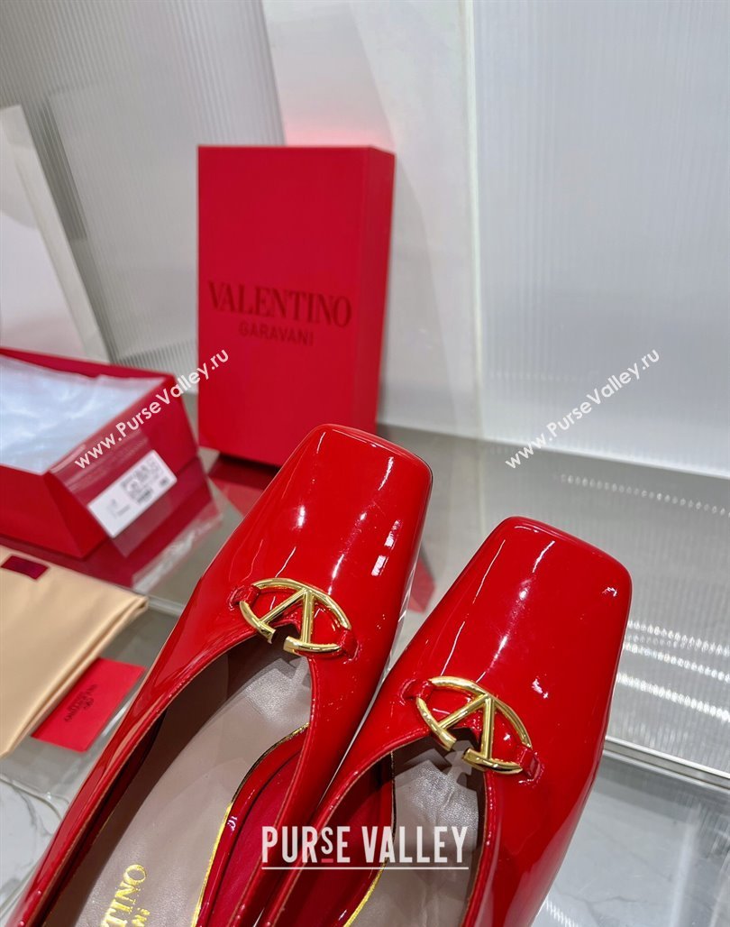 Valentino The Bold Edition VLogo Pumps 9.5cm in Patent Leather Red 2024 0227 (ZN-240227028)