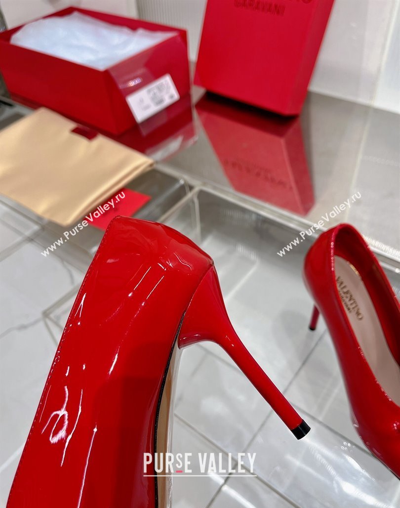 Valentino The Bold Edition VLogo Pumps 9.5cm in Patent Leather Red 2024 0227 (ZN-240227028)