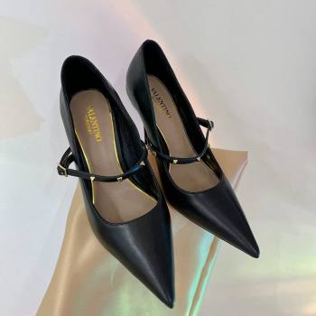 Valentino Roman Stud Mary Janes Pumps 9.5cm in Calfskin Black 2024 (ZN-240227064)