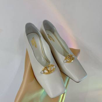Valentino The Bold Edition VLogo Pumps 6.5cm in Lambskin White 2024 0227 (ZN-240227018)