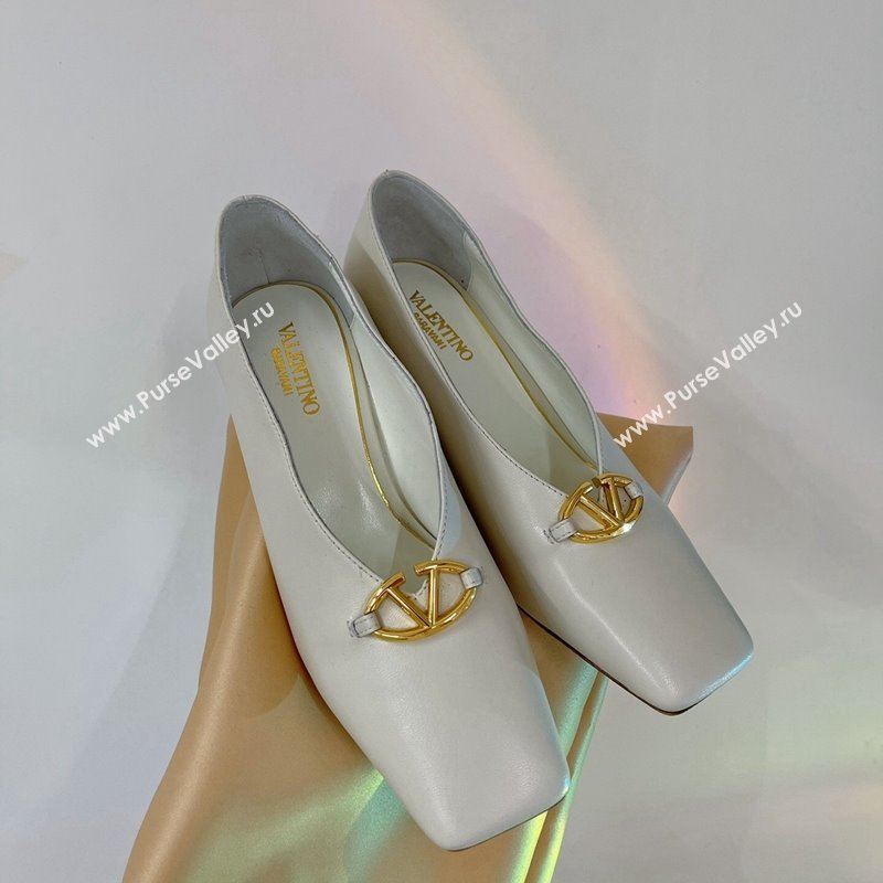 Valentino The Bold Edition VLogo Pumps 6.5cm in Lambskin White 2024 0227 (ZN-240227018)
