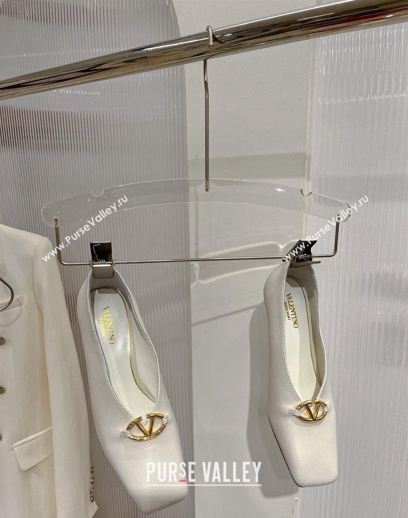 Valentino The Bold Edition VLogo Pumps 6.5cm in Lambskin White 2024 0227 (ZN-240227018)