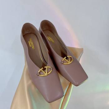 Valentino The Bold Edition VLogo Pumps 6.5cm in Lambskin Nude 2024 0227 (ZN-240227022)
