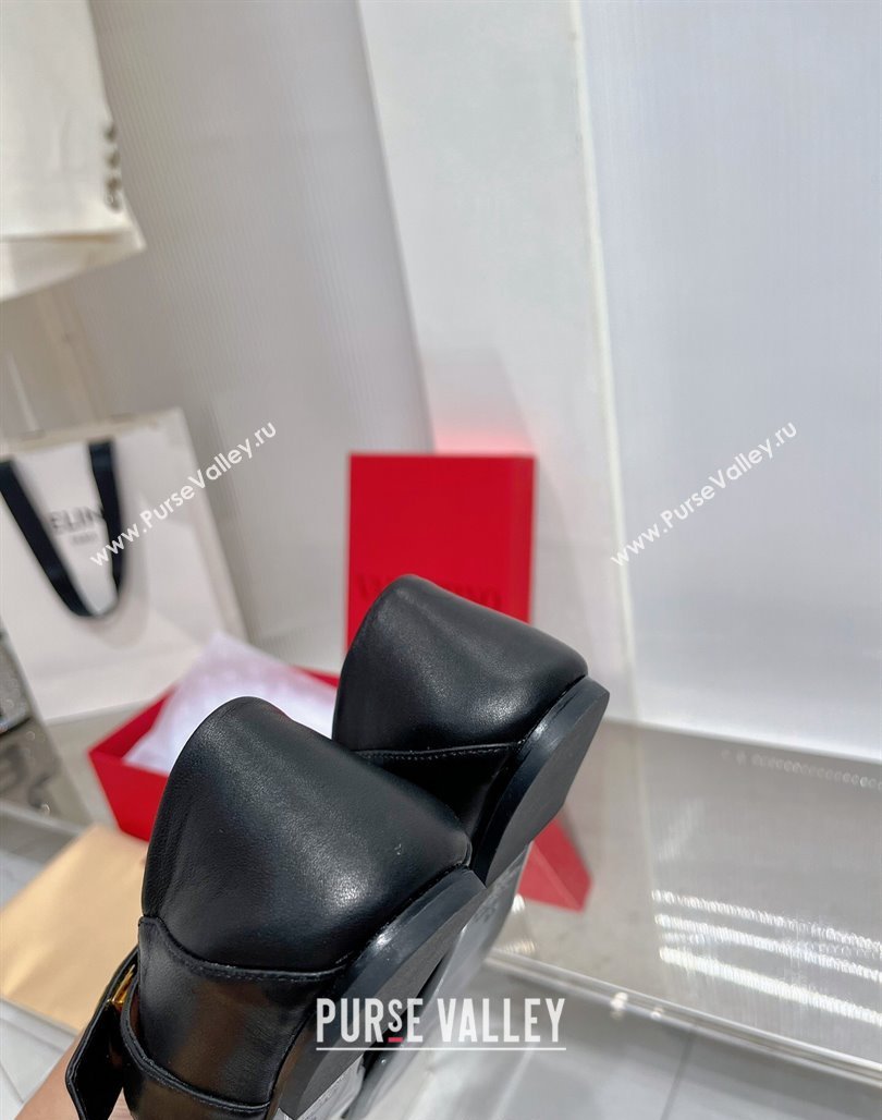 Valentino VLogo Mary Janes Ballerinas Flat in Lambskin Black 2024 (ZN-240227004)