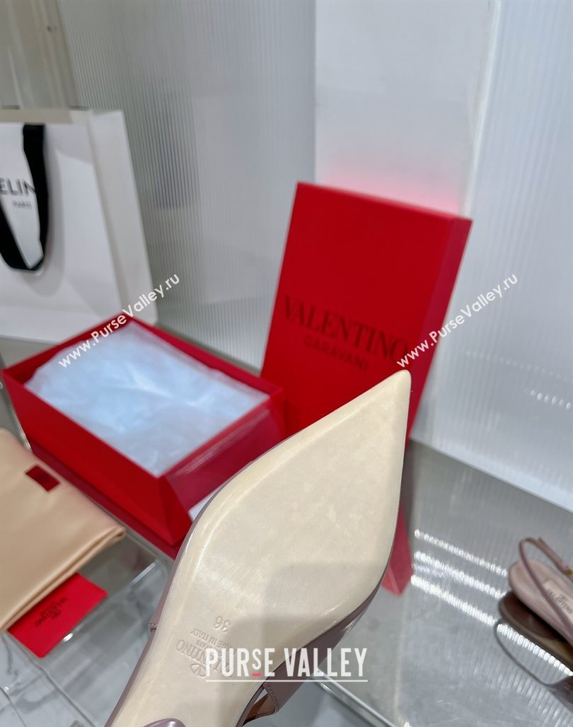 Valentino The Bold Edition VLogo Slingback Pumps 3cm in Calfskin Nude 2024 0227 (ZN-240227056)