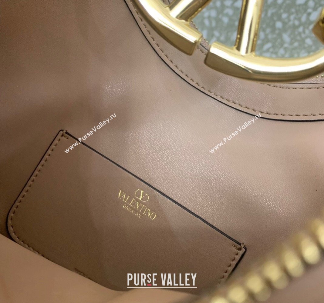Valentino VLogo Moon Mini Hobo Bag in Nappa Leather with Chain Nude 2024 VLTN0096 (LN-240313024)