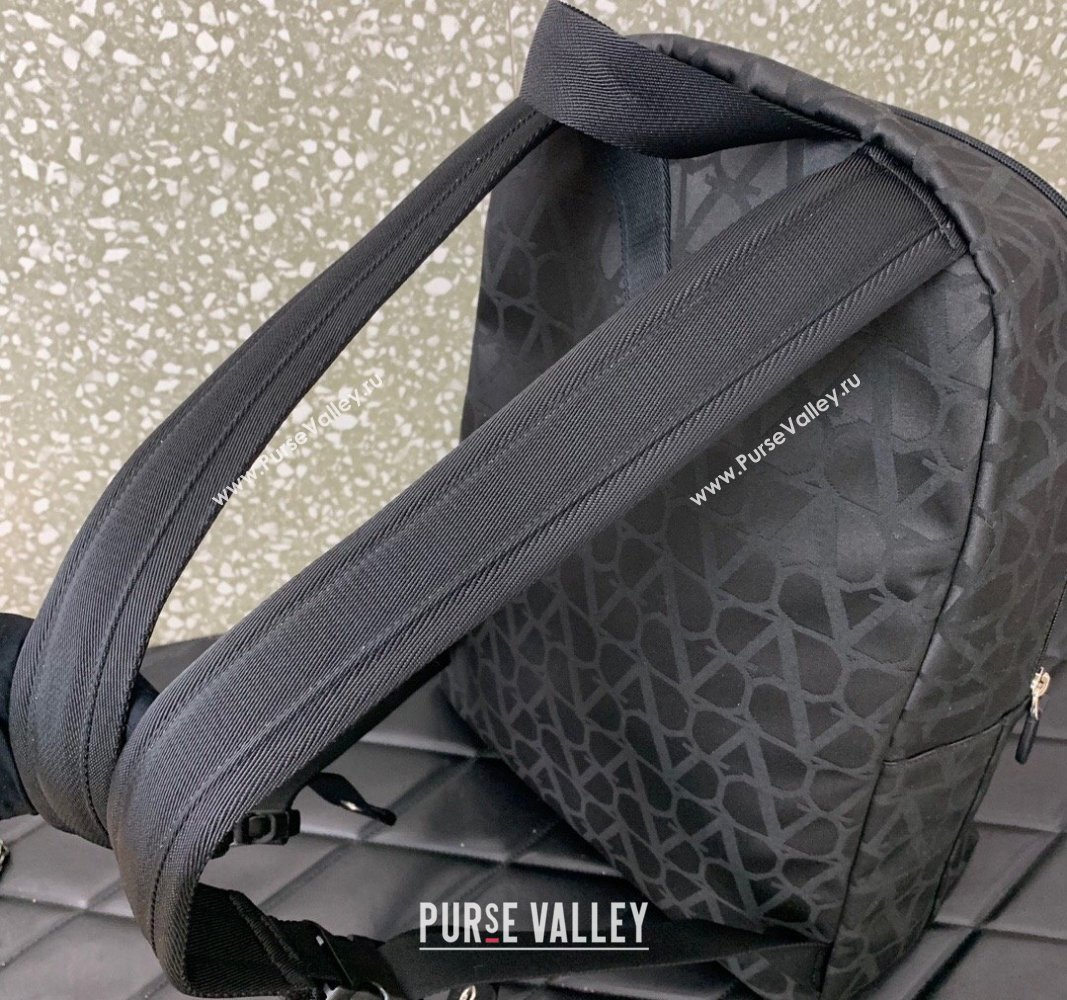 Valentino Le Troisieme Toile Iconographe Fabric Backpack bag Black 5300 2024 (LN-240313015)