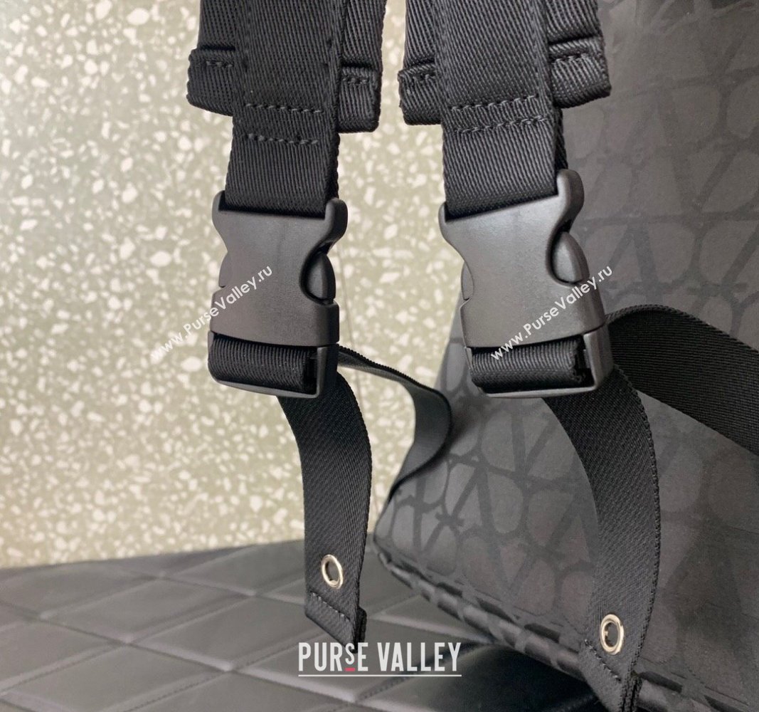 Valentino Le Troisieme Toile Iconographe Fabric Backpack bag Black 5300 2024 (LN-240313015)