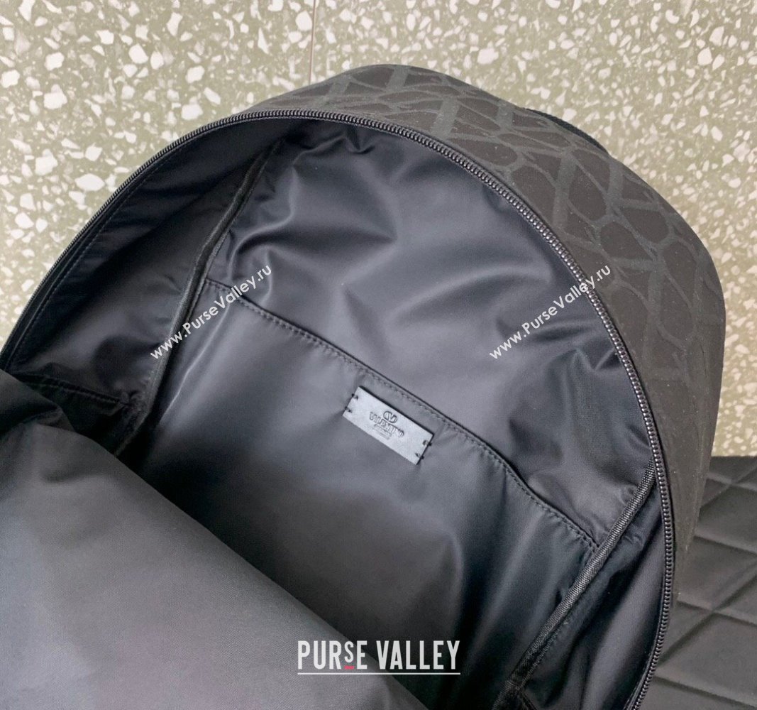 Valentino Le Troisieme Toile Iconographe Fabric Backpack bag Black 5300 2024 (LN-240313015)