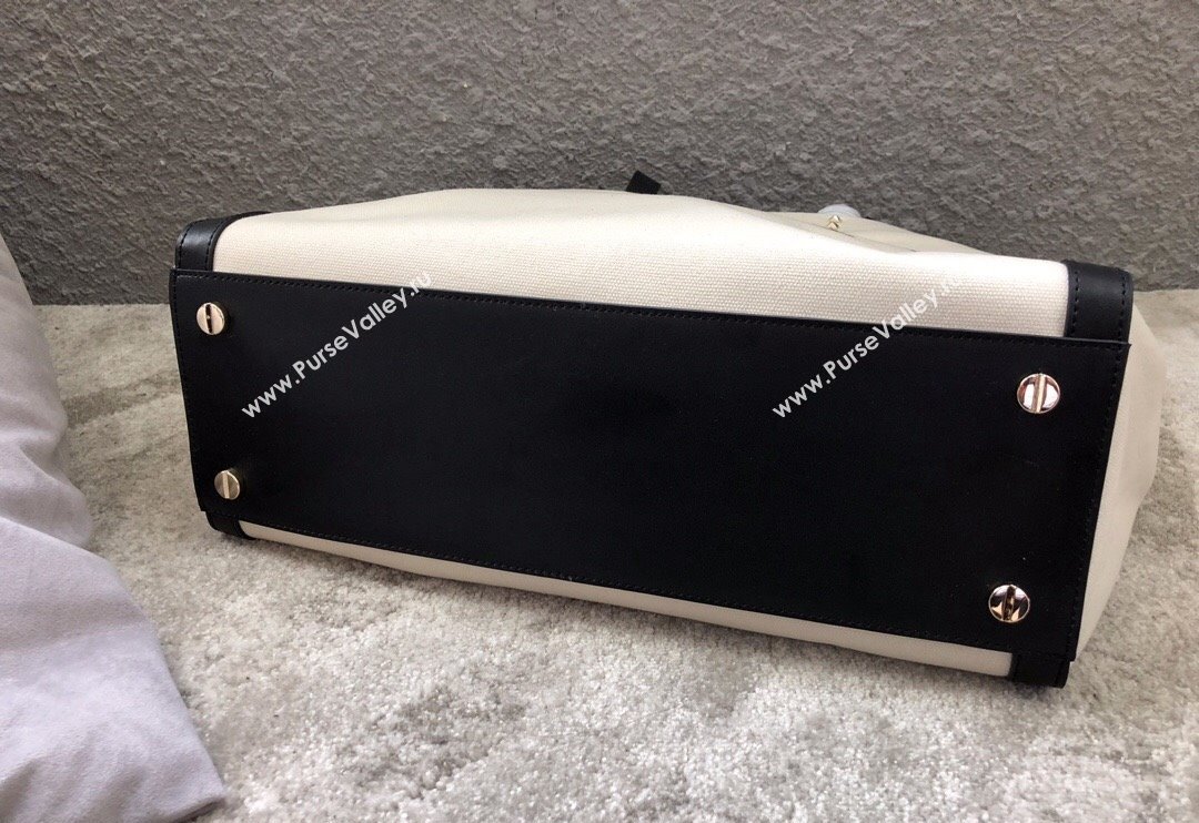 Valentino Small VLTN Print Canvas Tote Bag White/Black 2024 0978 (JD-240313031)