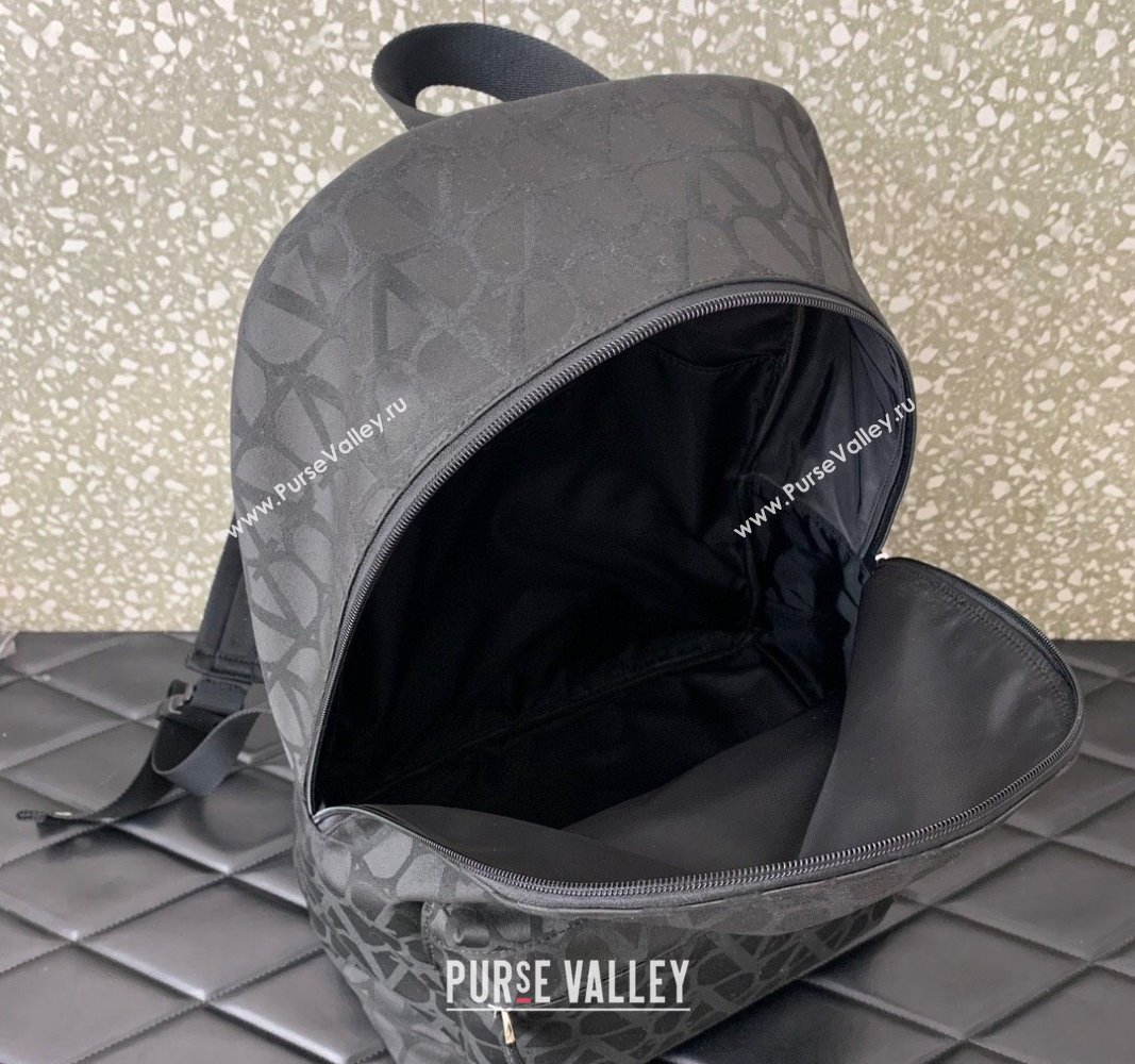 Valentino Le Troisieme Toile Iconographe Fabric Backpack bag Black 5300 2024 (LN-240313015)