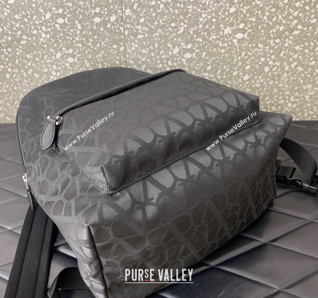 Valentino Le Troisieme Toile Iconographe Fabric Backpack bag Black 5300 2024 (LN-240313015)