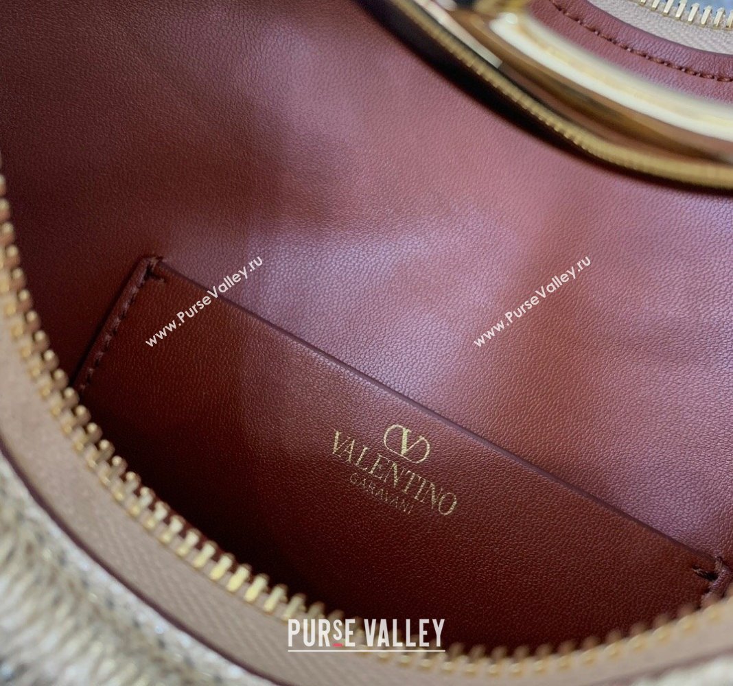 Valentino VLogo Moon Mini Hobo Bag in Nappa Leather with Chain Gold 2024 VLTN0096 (LN-240313023)