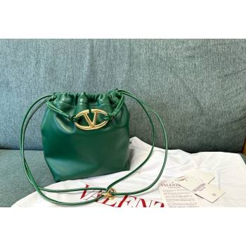 Valentino Vlogo Pouf Nappa Leather Small Bucket Bag Green 2024 0501S (JD-240417029)