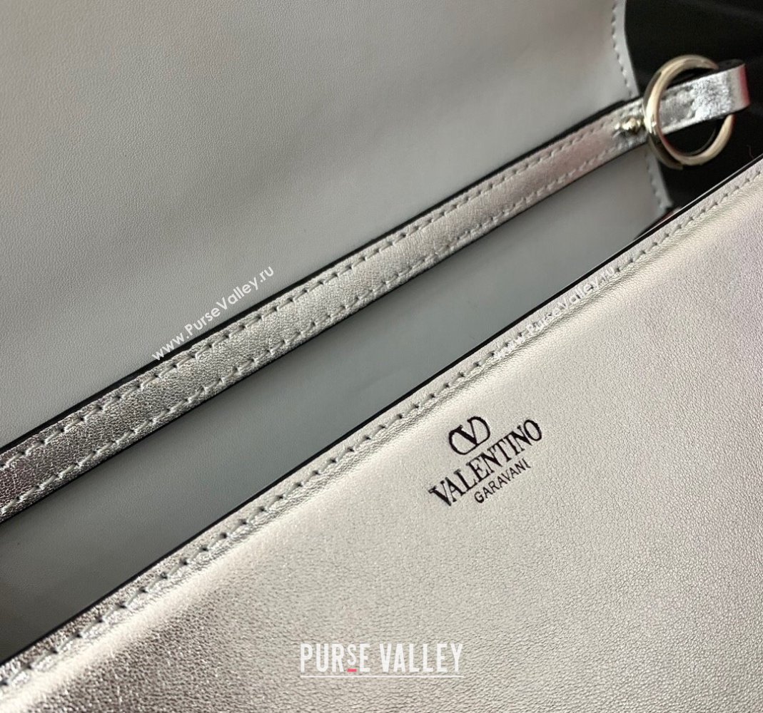 Valentino Loco Calfskin Mini Bag Silver 2024 0819 (LN-240417017)