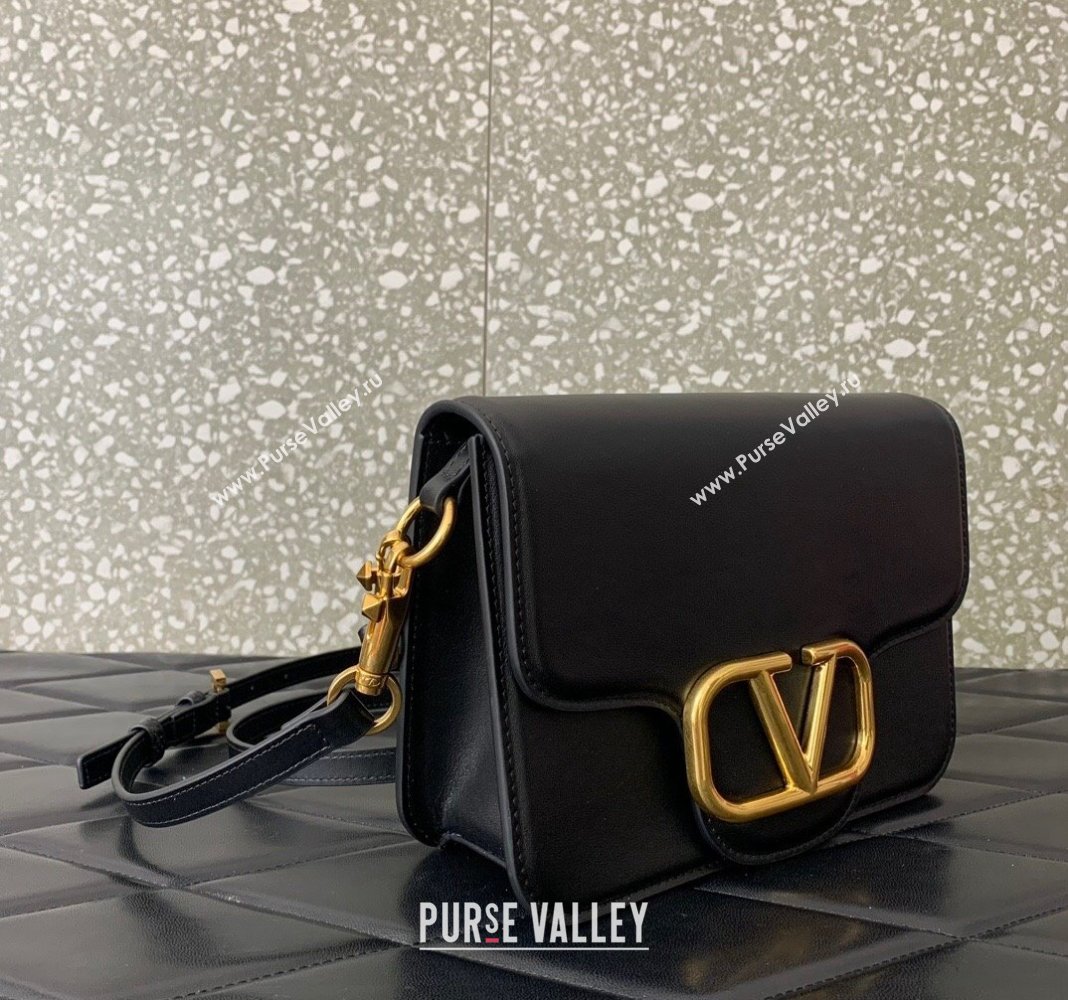 Valentino Loco Calfskin Mini Bag Black/Gold 2024 0819 (LN-240417018)