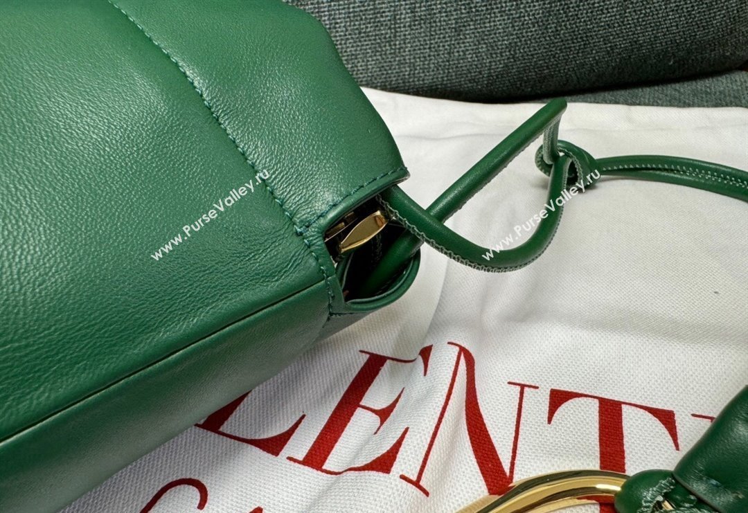 Valentino Vlogo Pouf Nappa Leather Mini Bucket Bag Green 2024 0501S (JD-240417021)