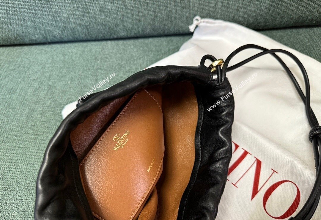 Valentino Vlogo Pouf Nappa Leather Mini Bucket Bag Black 2024 0501S (JD-240417023)