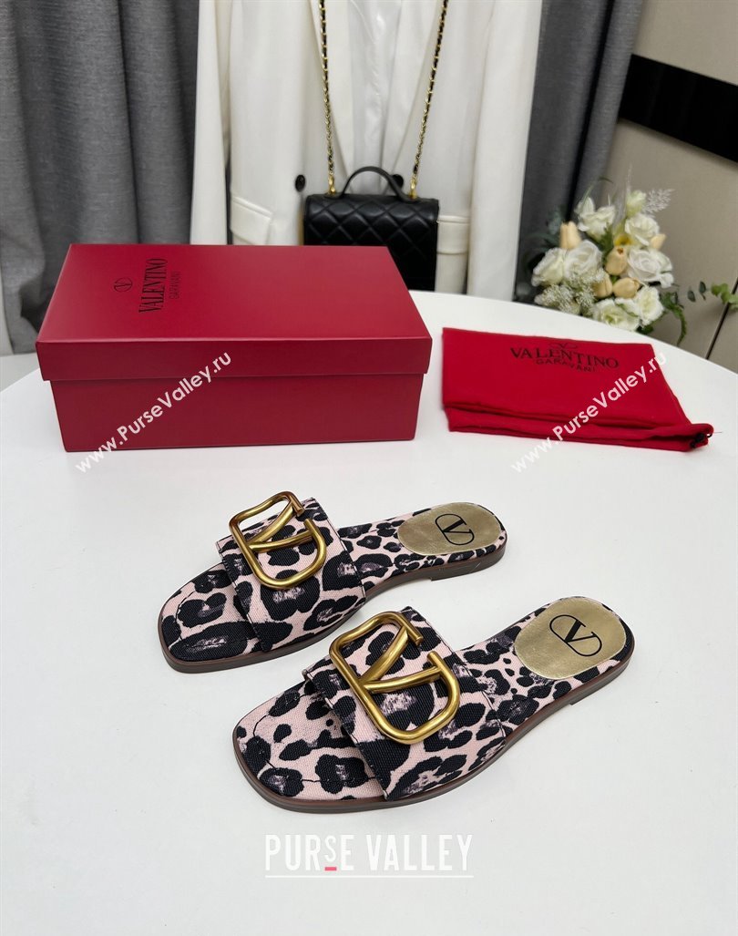 Valentino VLogo Printed Flat Slide Sandals Light Pink 2024 0429 (MD-240429068)