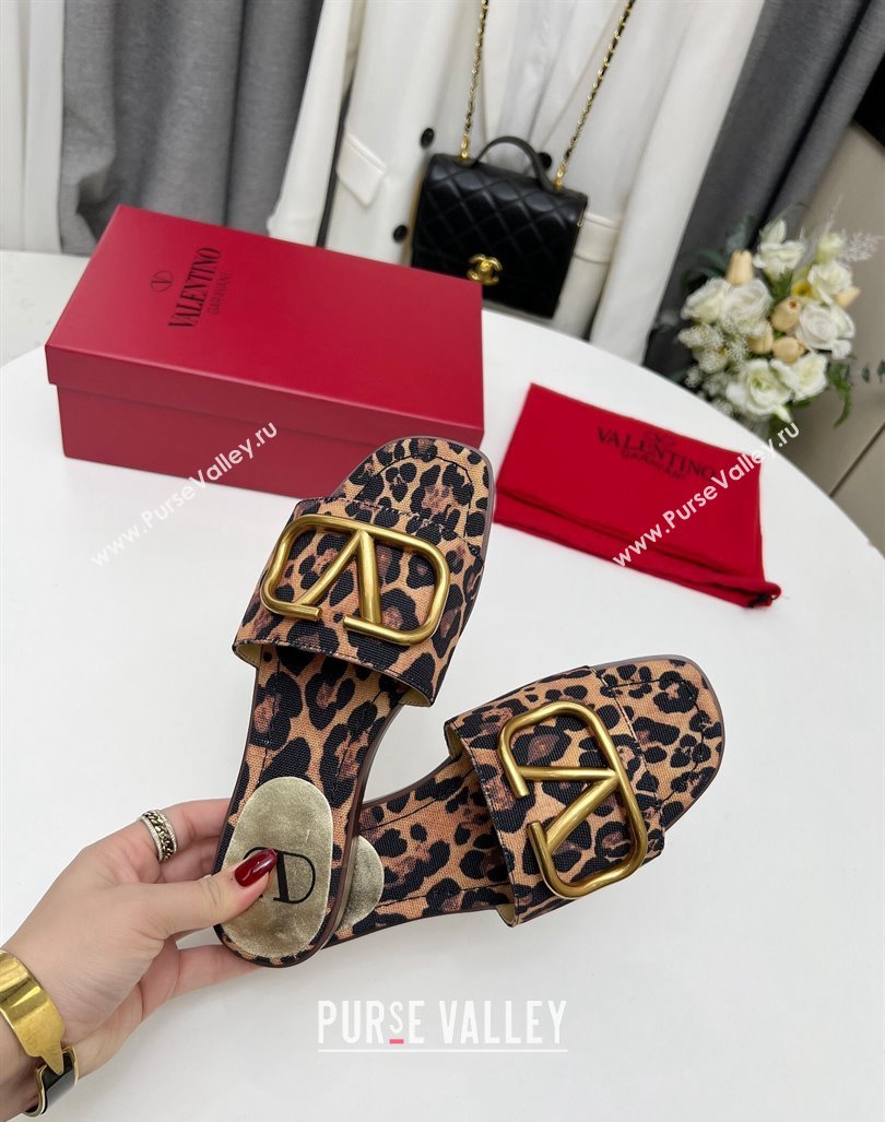 Valentino VLogo Printed Flat Slide Sandals Brown 2024 0429 (MD-240429070)