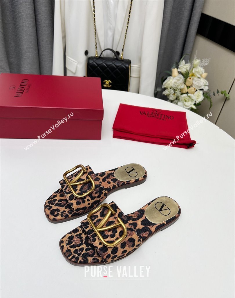 Valentino VLogo Printed Flat Slide Sandals Brown 2024 0429 (MD-240429070)