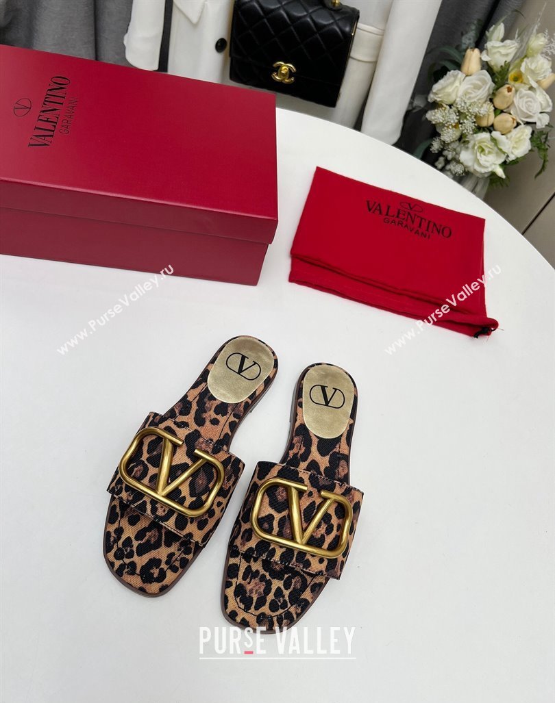 Valentino VLogo Printed Flat Slide Sandals Brown 2024 0429 (MD-240429070)