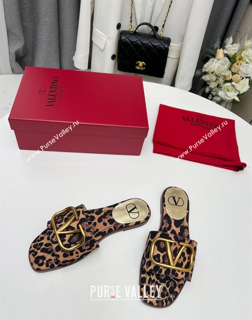 Valentino VLogo Printed Flat Slide Sandals Brown 2024 0429 (MD-240429070)