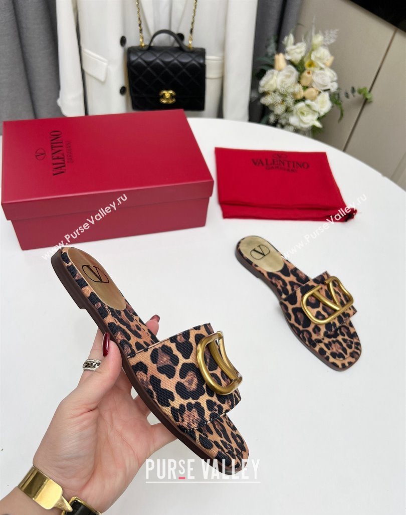 Valentino VLogo Printed Flat Slide Sandals Brown 2024 0429 (MD-240429070)