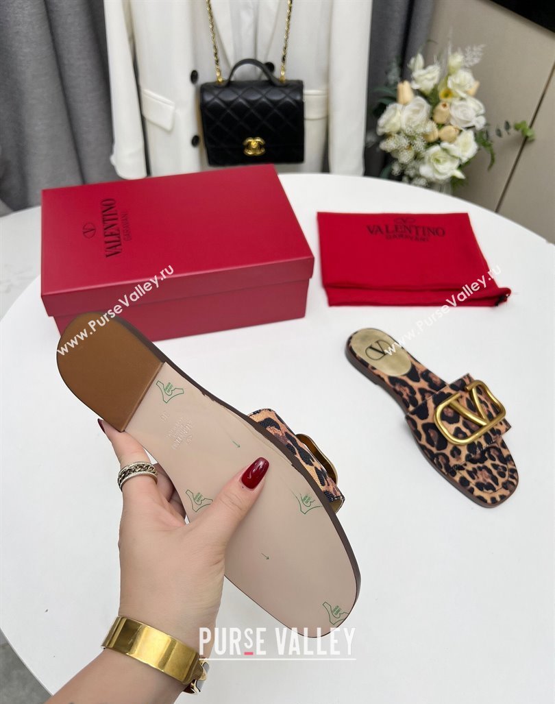 Valentino VLogo Printed Flat Slide Sandals Brown 2024 0429 (MD-240429070)