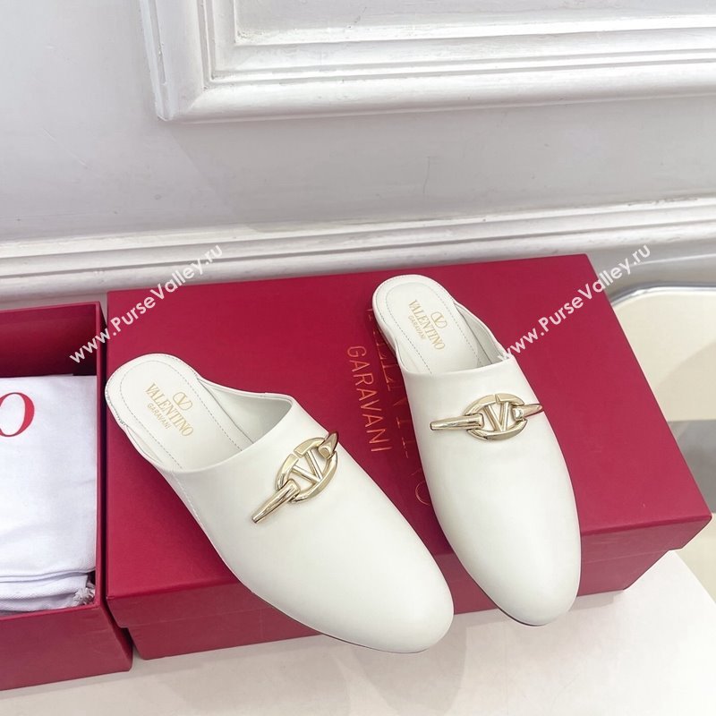 Valentino The Bold Edition VLogo Flat Mules White 2024 0429 (MD-240429088)