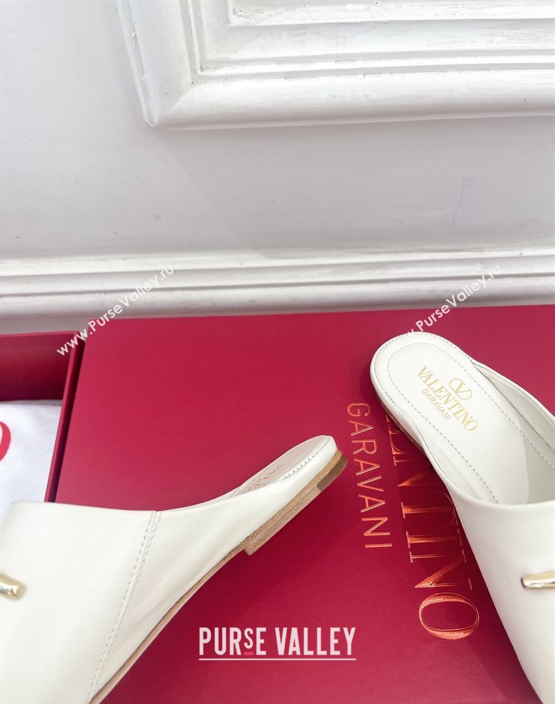 Valentino The Bold Edition VLogo Flat Mules White 2024 0429 (MD-240429088)