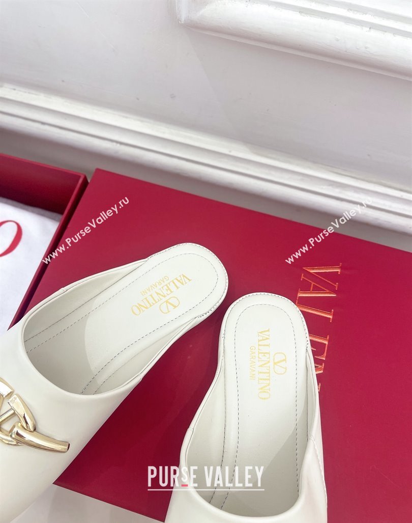 Valentino The Bold Edition VLogo Flat Mules White 2024 0429 (MD-240429088)