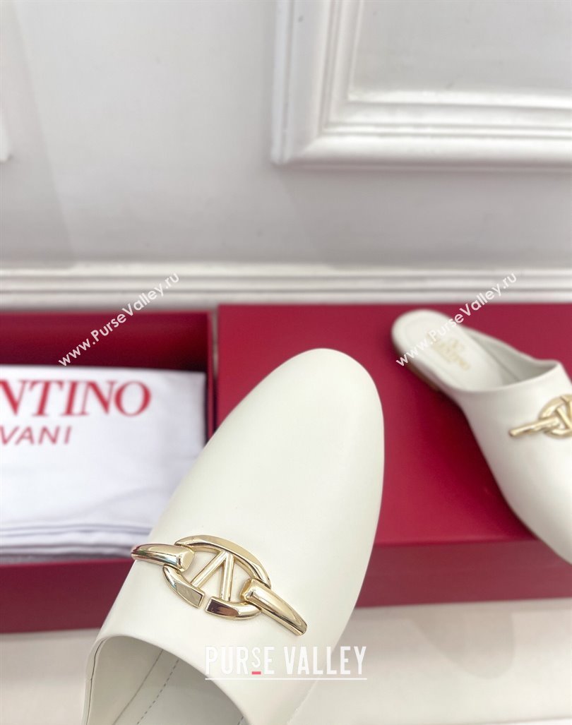 Valentino The Bold Edition VLogo Flat Mules White 2024 0429 (MD-240429088)