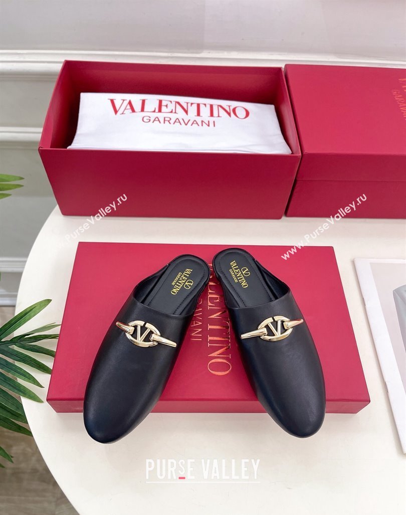 Valentino The Bold Edition VLogo Flat Mules Black 2024 0429 (MD-240429089)