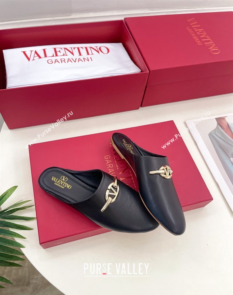 Valentino The Bold Edition VLogo Flat Mules Black 2024 0429 (MD-240429089)