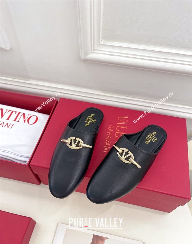 Valentino The Bold Edition VLogo Flat Mules Black 2024 0429 (MD-240429089)